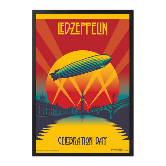 Ingelijste Led Zeppelin Celebration Day Art Print 30x40cm