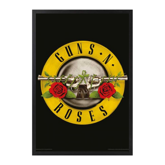 Ingelijste Guns N Roses Bullet Logo Art Print 30x40cm