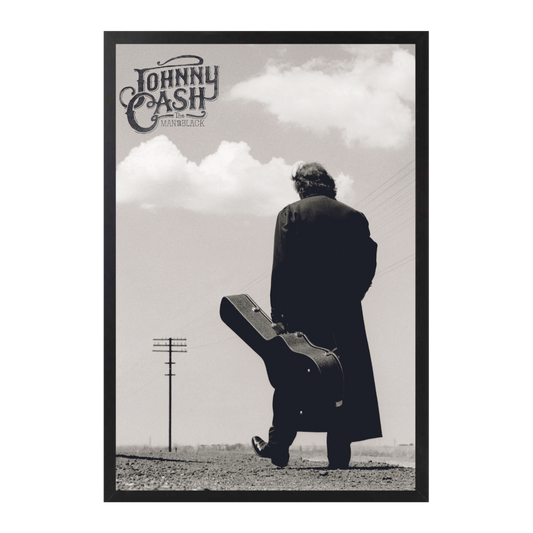 Ingelijste Johnny Cash The Man in Black Art Print 30x40cm
