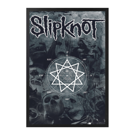 Ingelijste Slipknot Pentagram Art Print 30x40cm