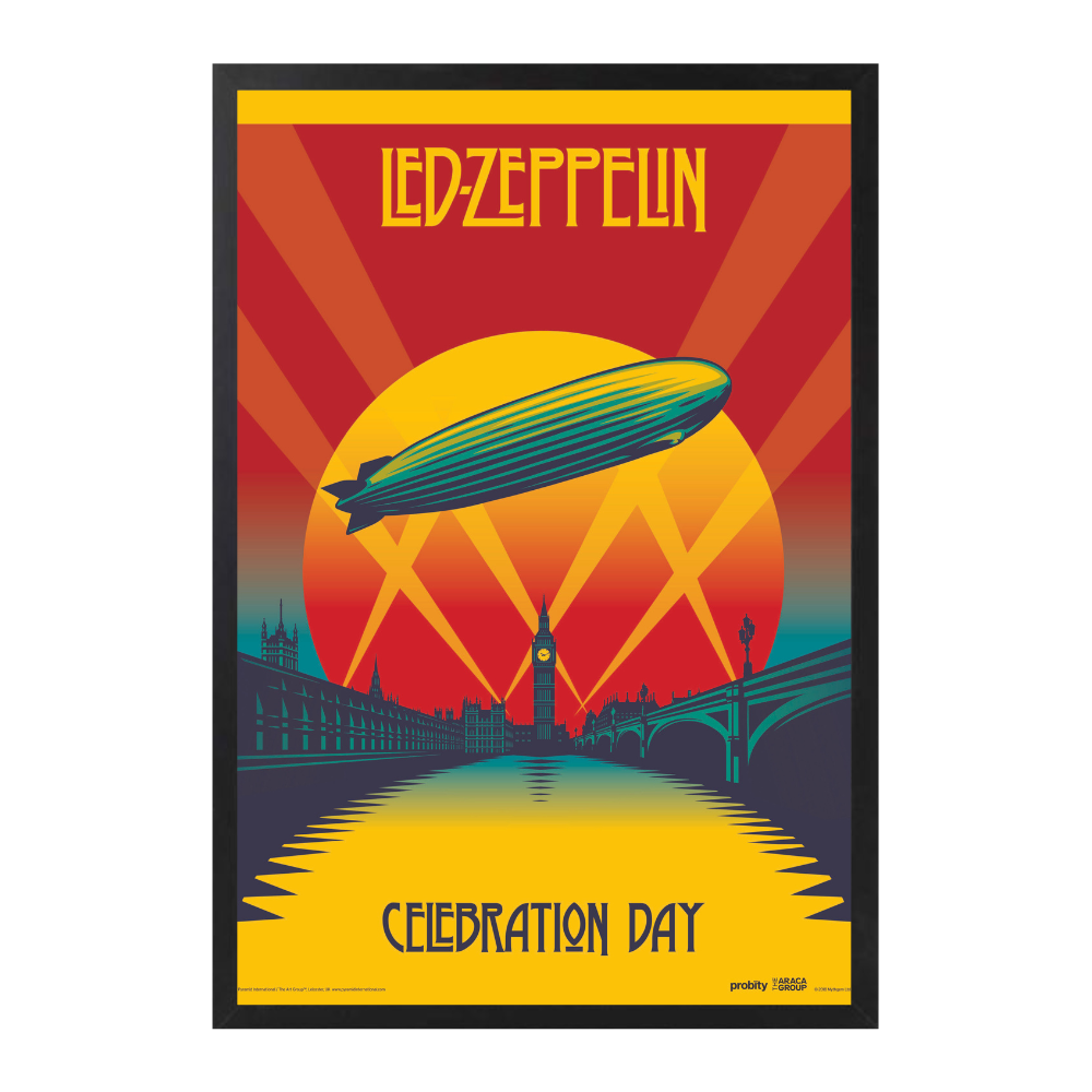 Ingelijste Led Zeppelin Celebration Day Art Print 30x40cm