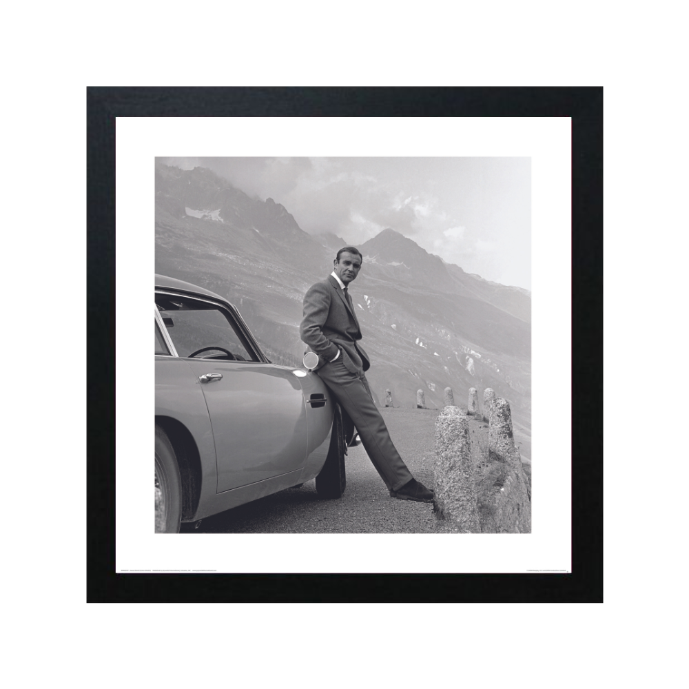 Ingelijste James Bond Aston Martin Print 40x40cm
